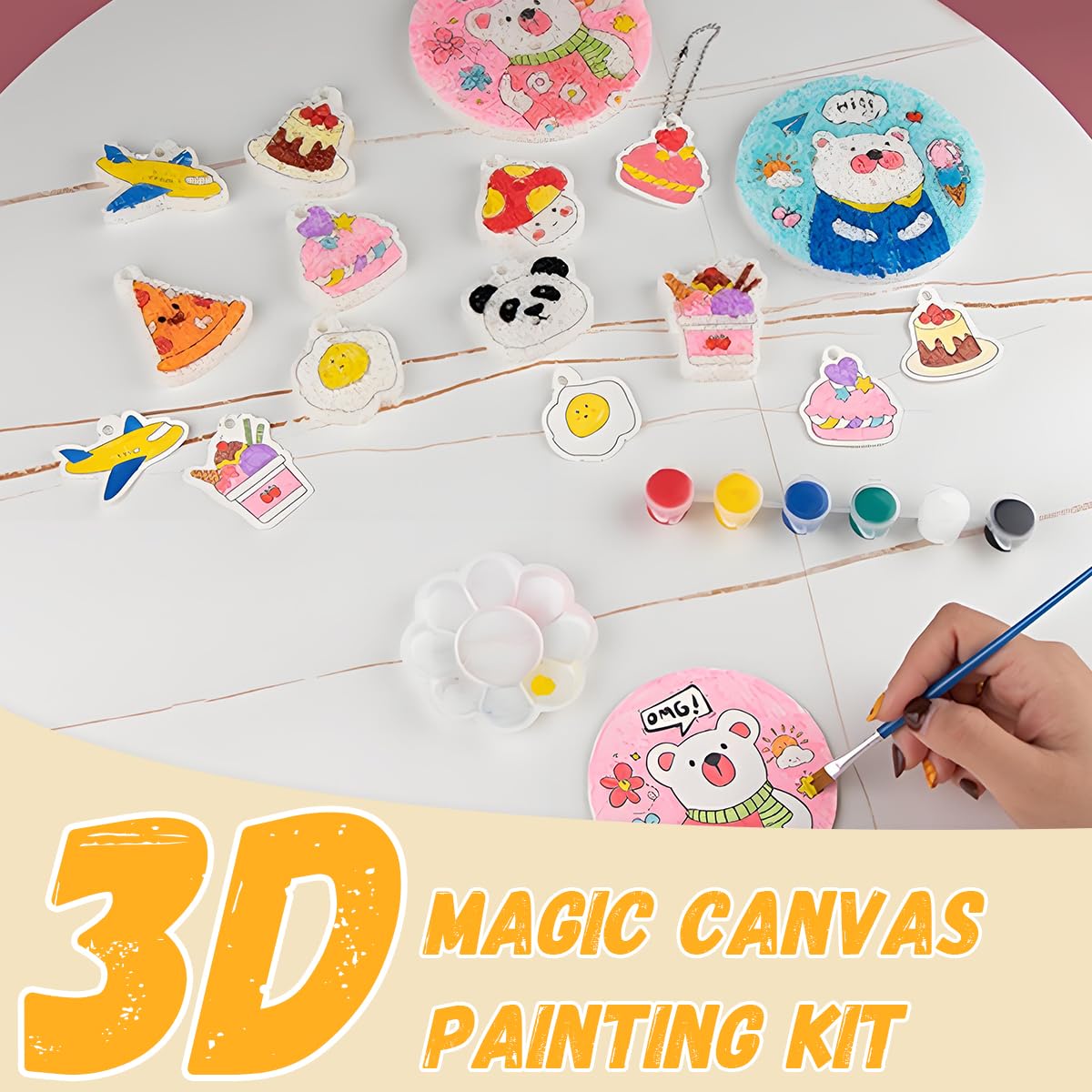 HASTHIP Foam Texture Painting Kit for DIY 3D Madhubani Art featuring Water-Puffed Foam | Creative Gift for Girls Ages 8-12