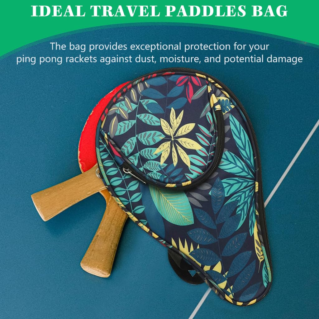 Proberos Table Tennis Racket Case 19×30cm with Double Deck Storage and Zipper Pouch | Waterproof Protective Ping Pong Bag