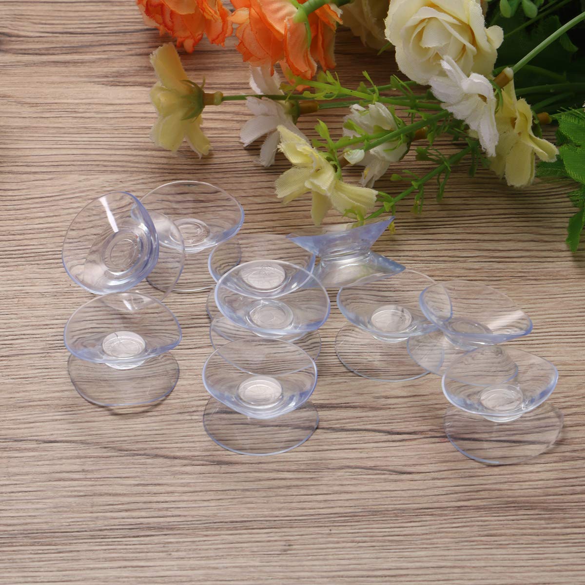 ZIBUYU Suction Cups for Glass with Double Sided PVC Pads 30mm | 20 Pieces White Set