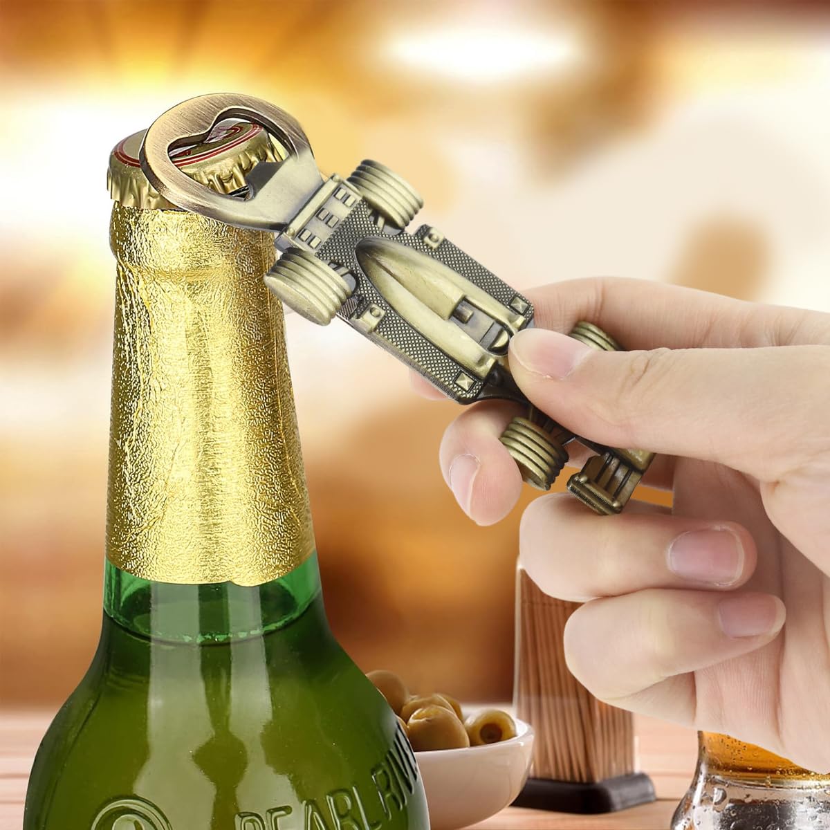 HASTHIP Racing Car Bottle Opener for Beer and Soda | 4 in Zinc Alloy Gift for Men