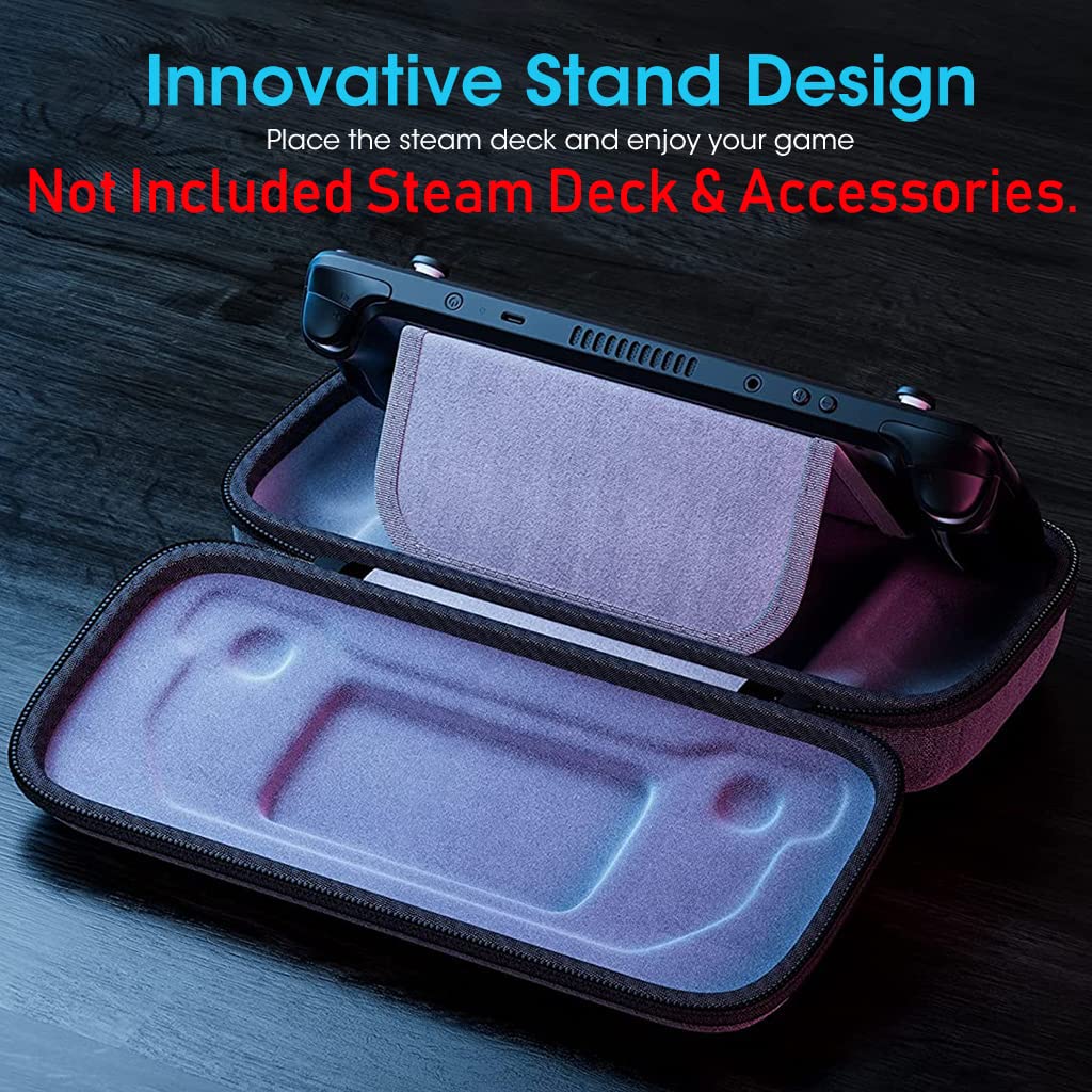 HASTHIP EVA Storage Case for Steam Deck with Double Layer Design and 32×14×8.5 cm Capacity