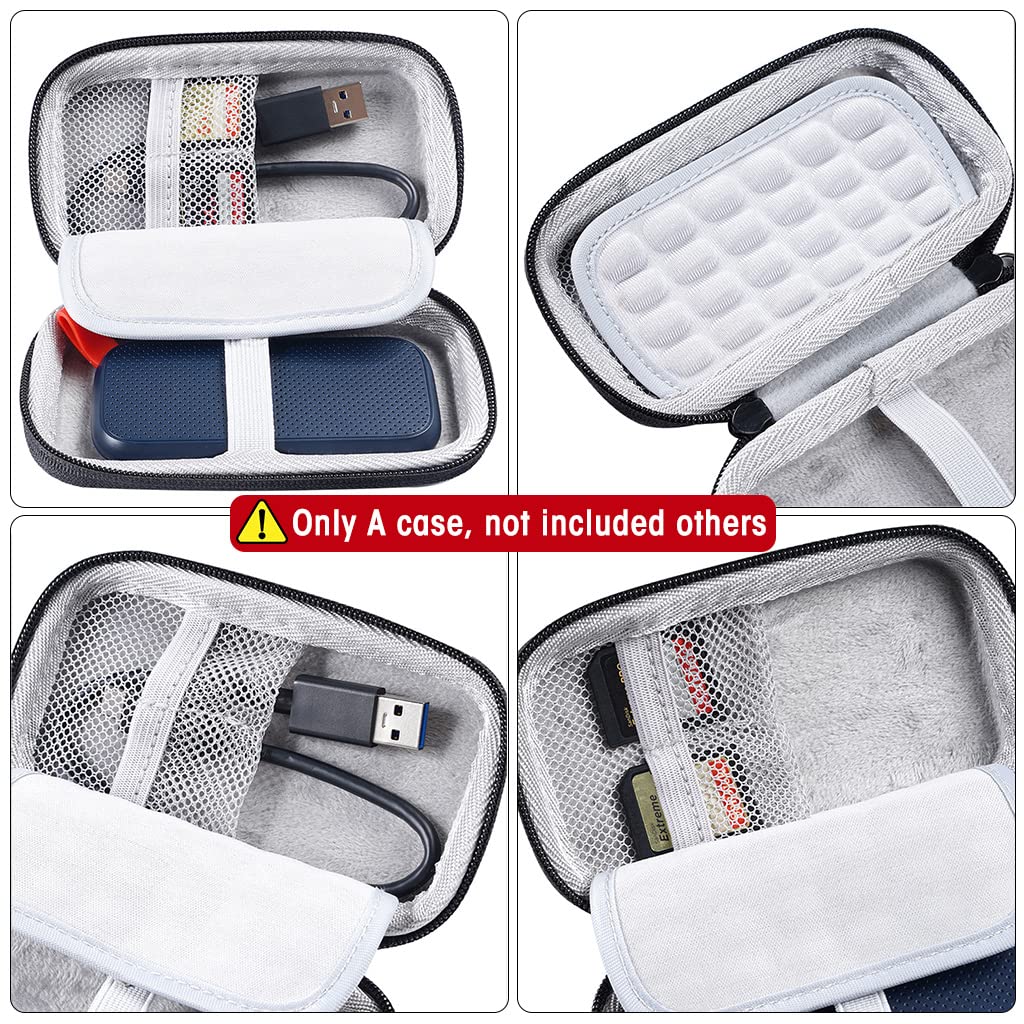 ZORBES Hard Carrying Case for SanDisk Extreme Pro Portable SSD with EVA Shockproof Water Repellent Design | 2PCS Black Travel Storage Bag