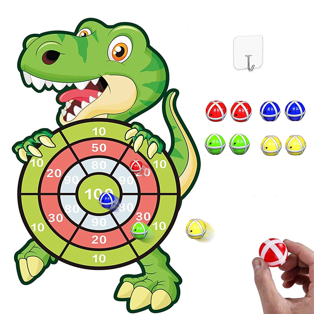 PATPAT Dart Board Dinosaur Toys for Kids with 12 Sticky Balls for Indoor and Outdoor Play