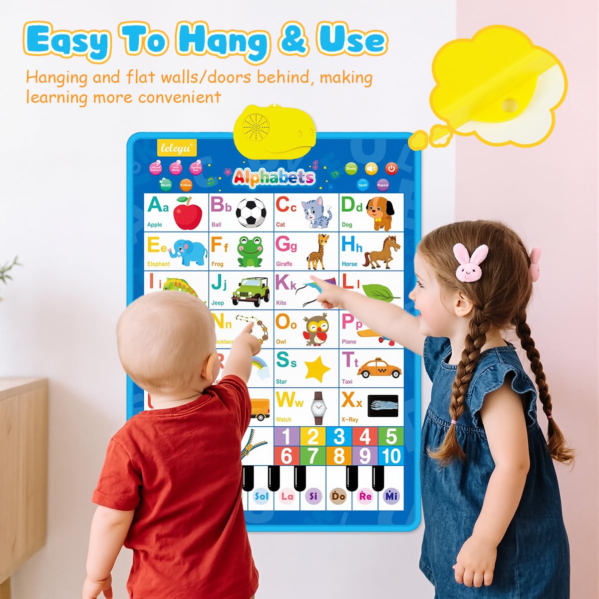PATPAT Intelligent Book for Kids with Audio Alphabet Learning 41x55.5 cm | Blue Toddler Toy