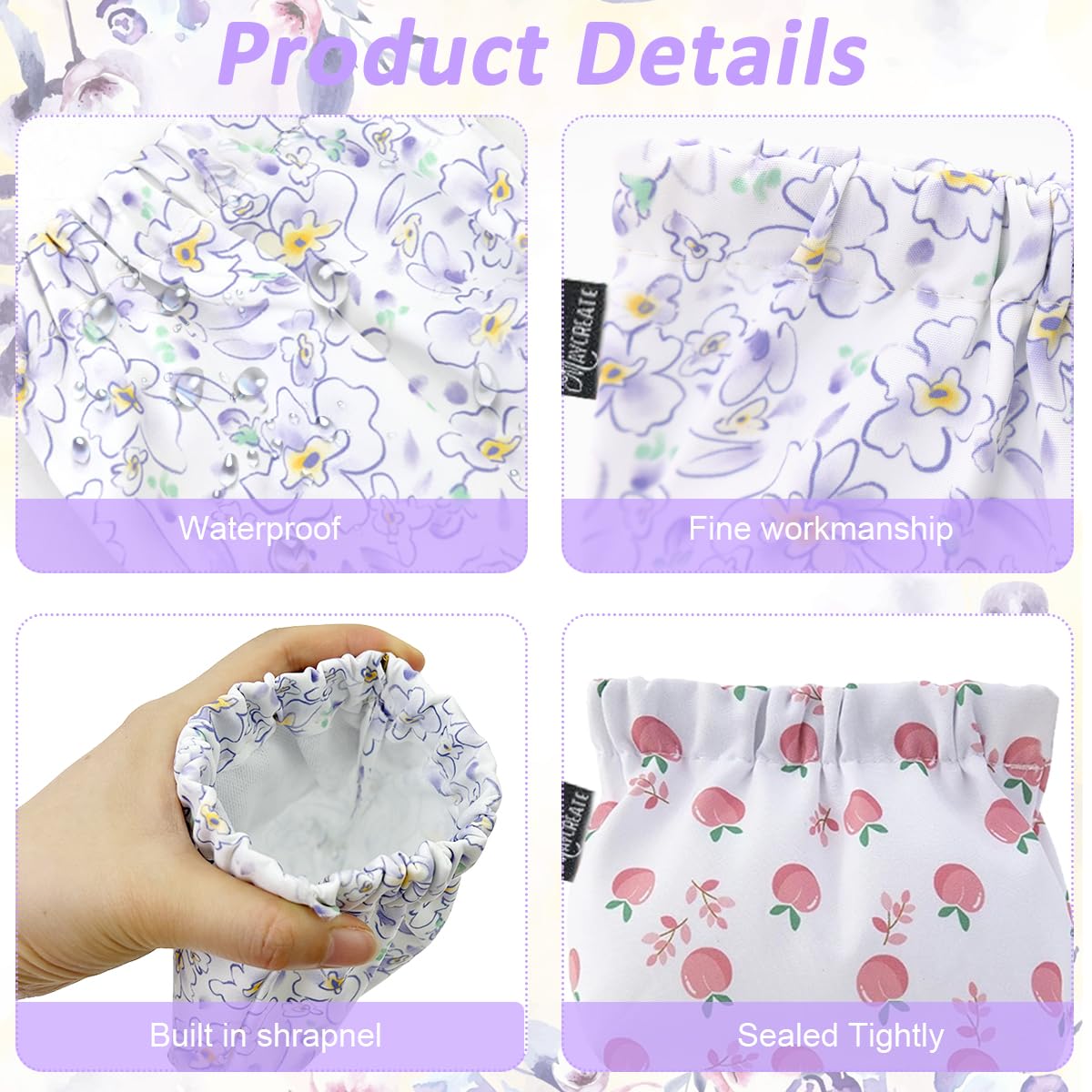 MAYCREATE Small Pouches for Women featuring 13x13cm design with self closure Oxford fabric | travel makeup and coin organizer set