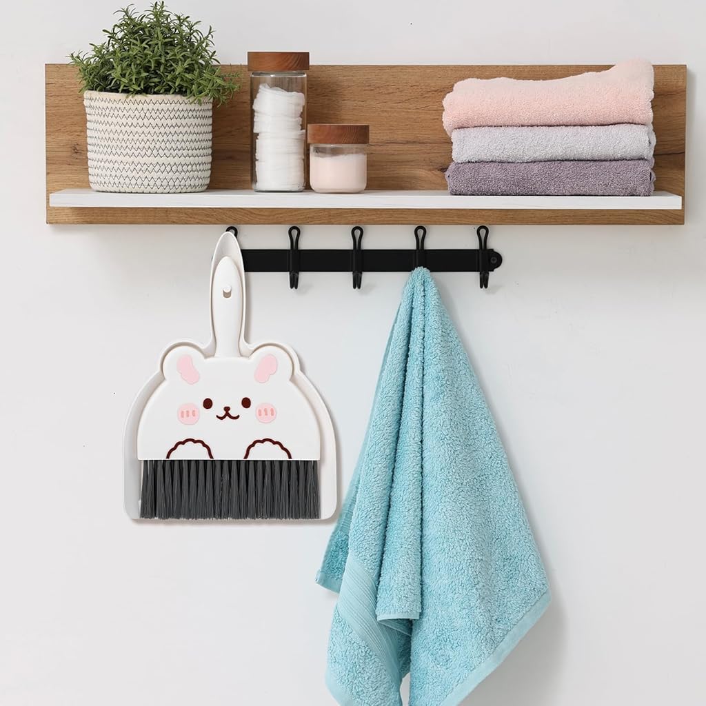 HASTHIP® Portable Mini Dustpan and Brush Set Cute Small Broom with Durable Brush,Lightweight Dust Pan and Broom Set for Desktop