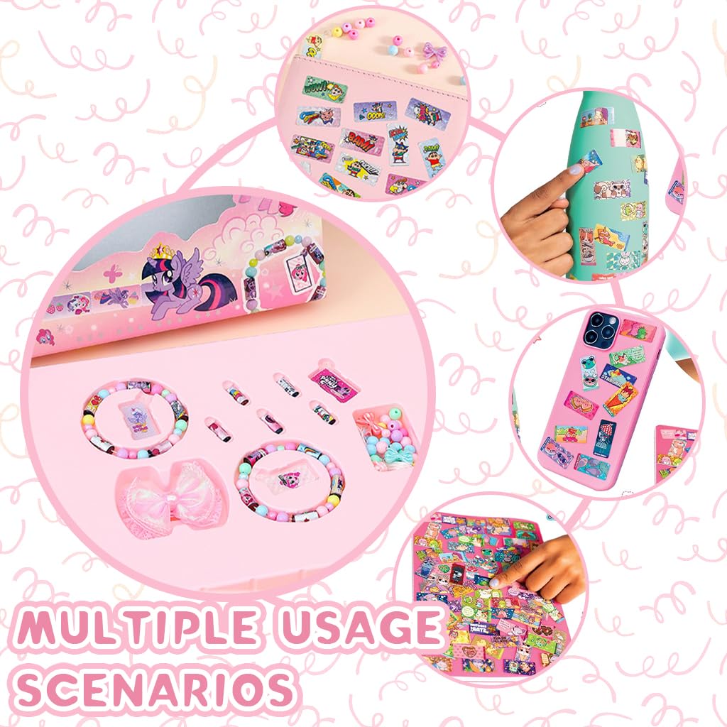 PATPAT DIY Bracelet Making Kit with 150 Sticker Rolls and Spacer Beads for Girls | Fun Craft Gift