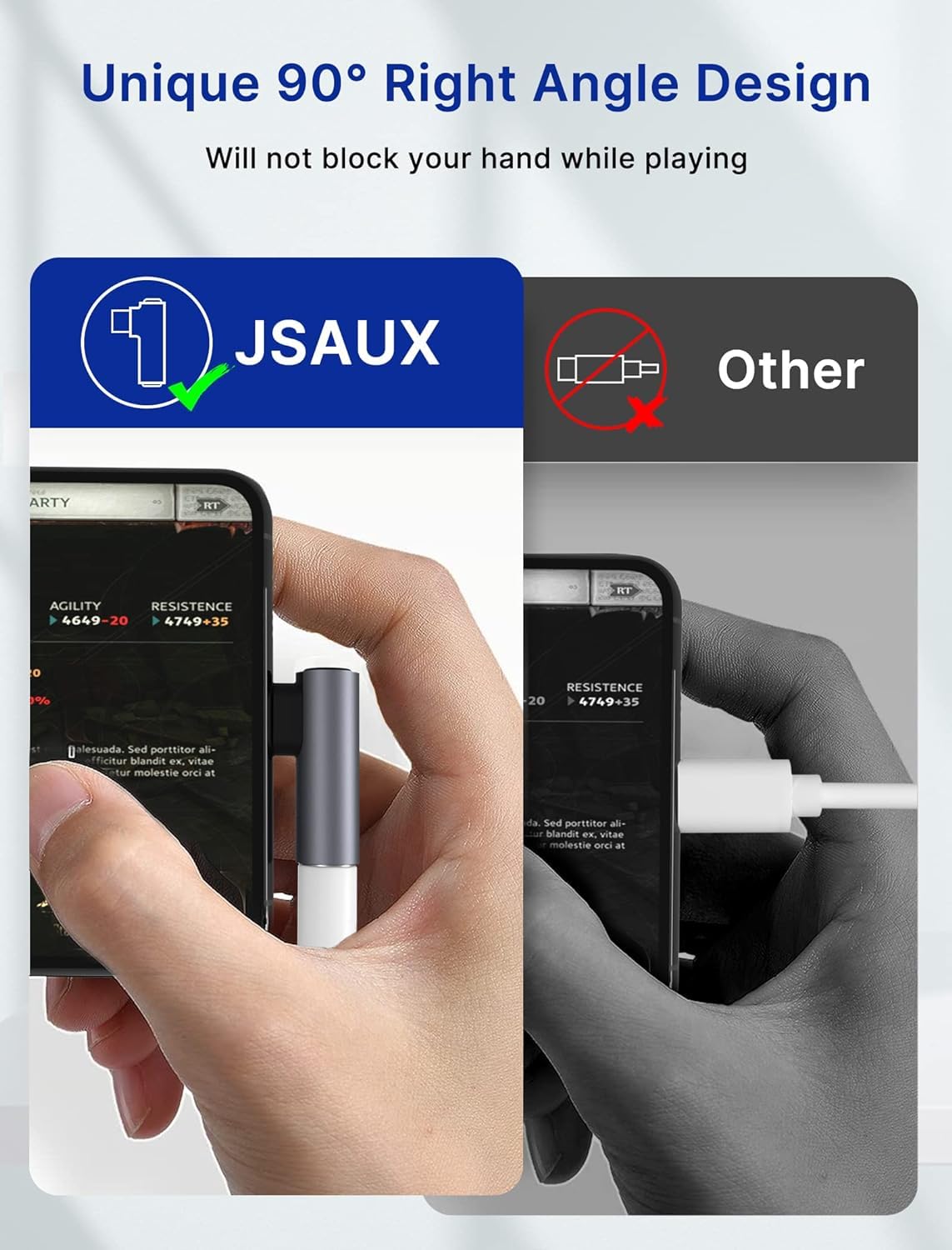 JSAUX USB C to 3.5mm Audio Adapter with 24bit 96kHz DAC Chip for Galaxy S24 and iPad Pro | Plug and Play Design