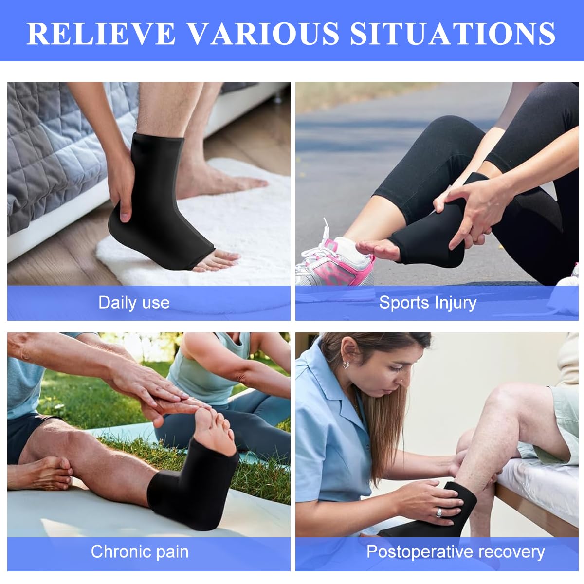 HANNEA Foot Gel Pack for Hot and Cold Therapy with Soft Solid Gel Wrap | Pain Relief and Foot Care