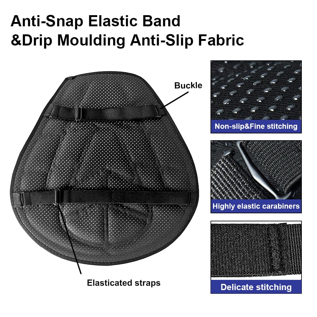 STHIRA Motorcycle Seat Cushion for Long Rides with 36x37.5cm Gel Pad and Anti Slip Strap