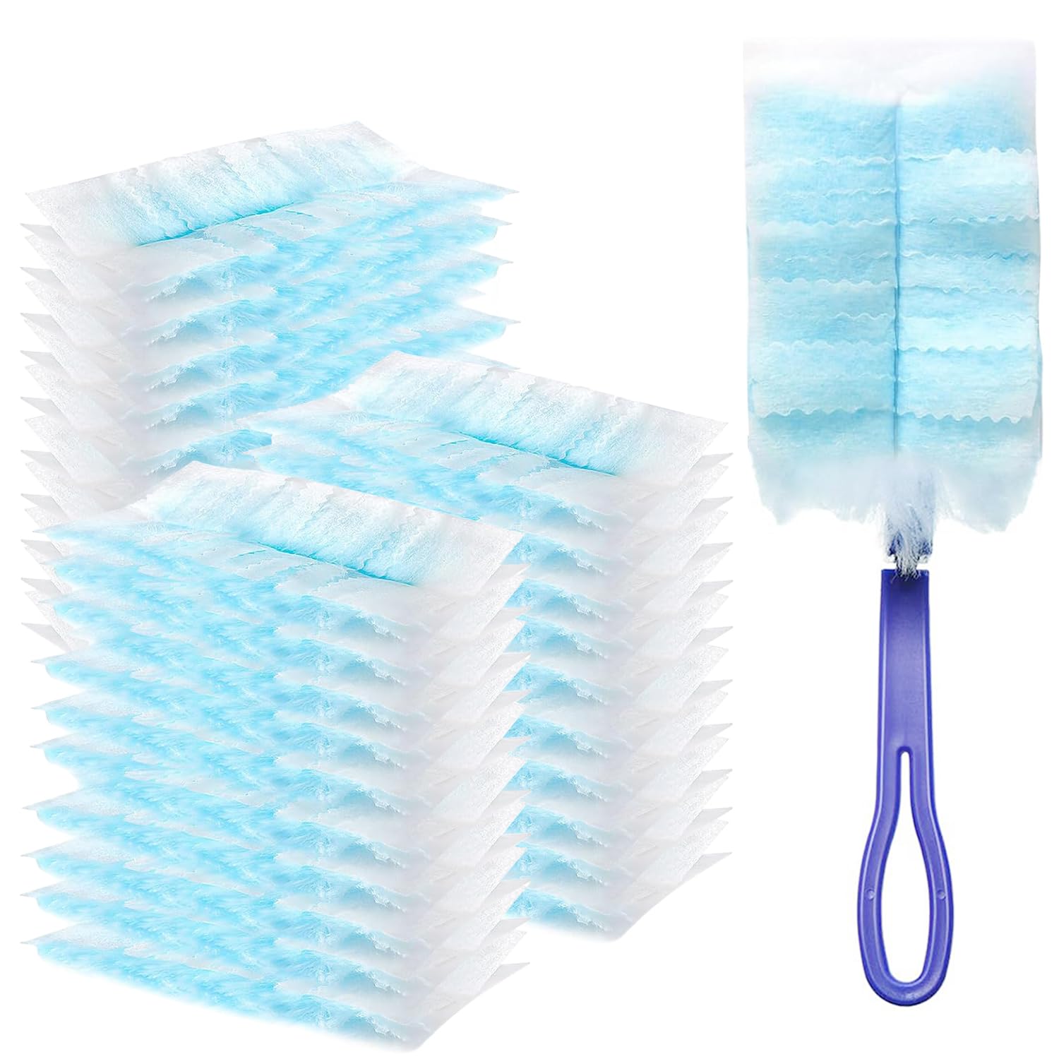 HASTHIP® Static Duster with 30Pcs Refills, Handheld Compact Dusting Tool for Home and Office, Reusable Cleaner for Furniture, Electronics, and Delicate Surfaces