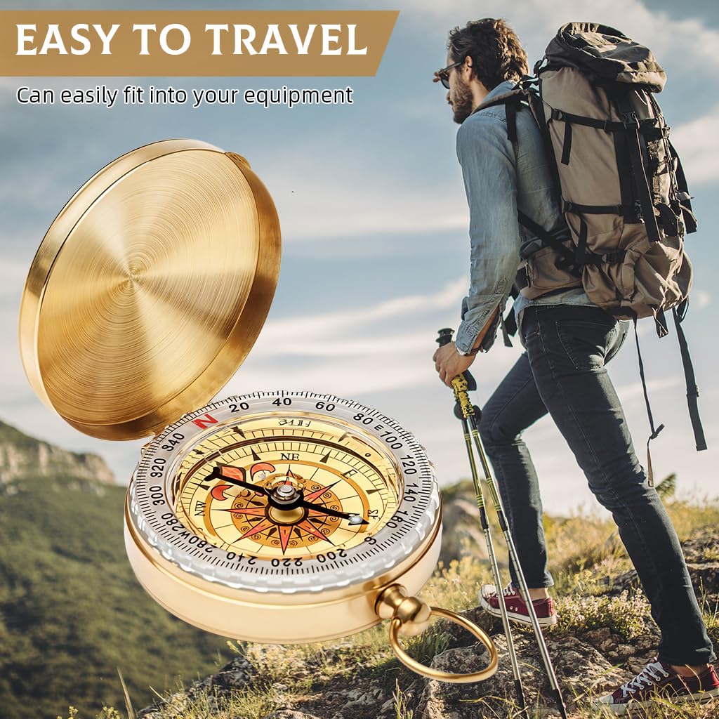 Proberos Pocket Compass for Outdoor Adventures with Glow in Dark Feature 2.36 in | 2PCS Set