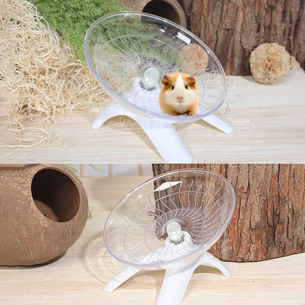 Qpets Hamster Running Wheel for Small and Large Breeds with Silent Tilting Disk | 7 in Exercise Toy