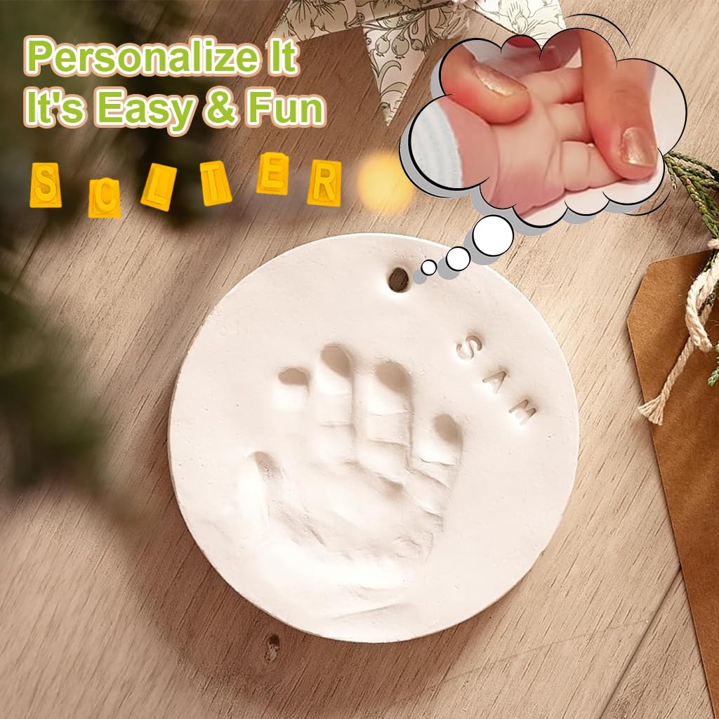 SNOWIE SOFT Baby Hand and Footprint Kit for Newborn Keepsakes with Food Grade Clay | Personalized Ornament Craft for Parents and Pets