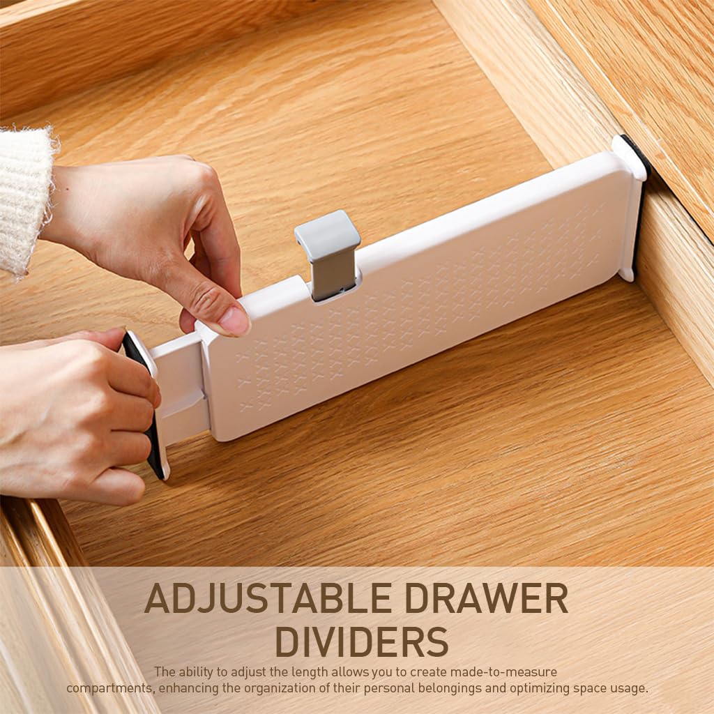 HASTHIP® Drawer Dividers Organizer Set - 3 Adjustable ABS Dividers 11.1