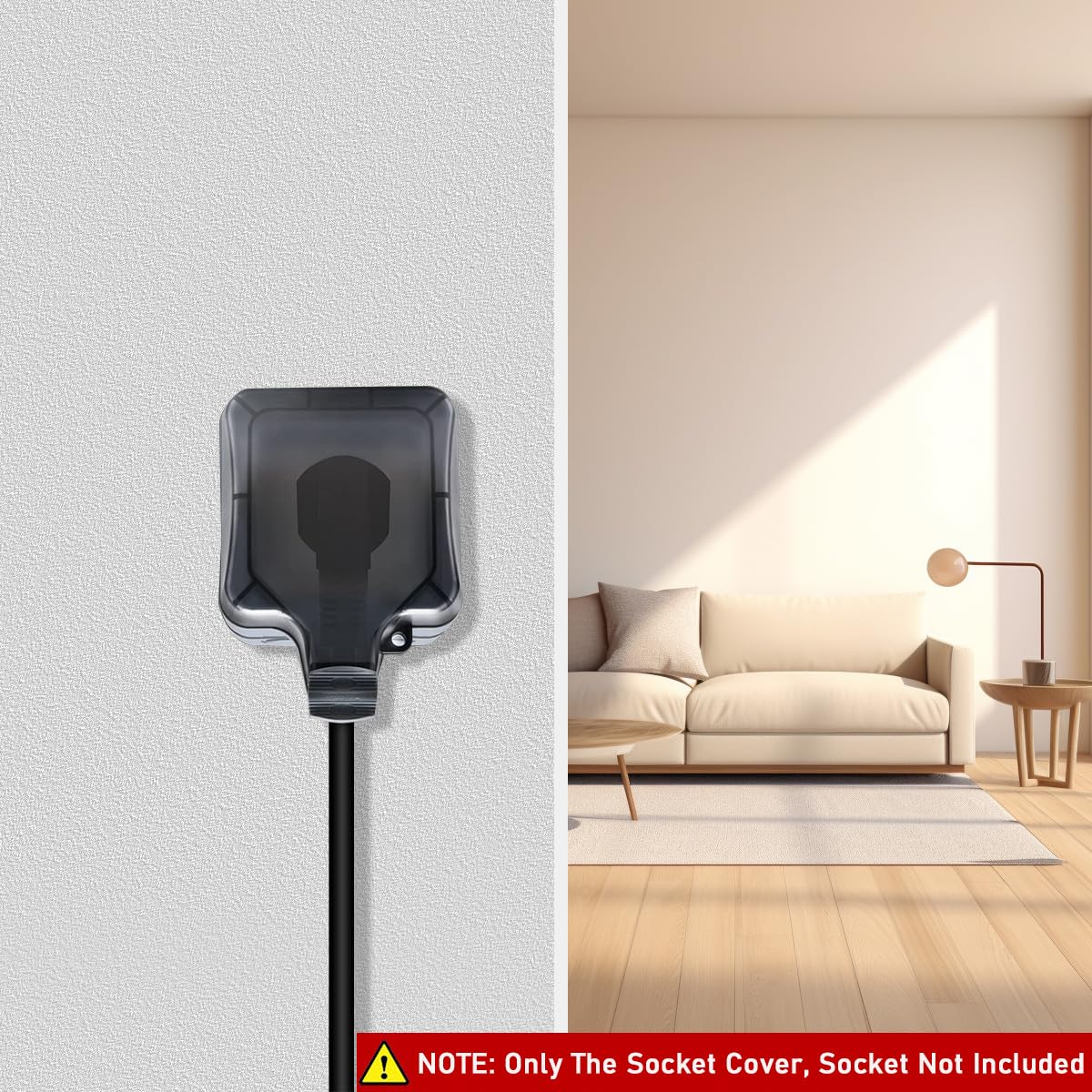 Serplex Waterproof IP66 Black Socket Cover for 86 Type Outdoor Electrical Box | 3PCS ABS