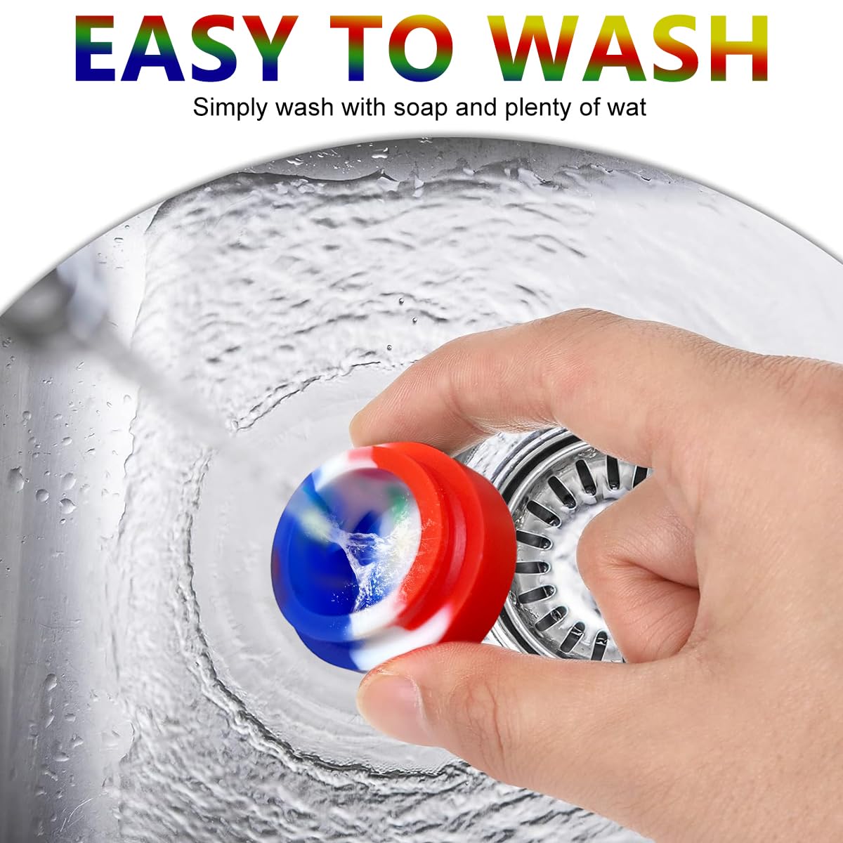 MAYCREATE Silicone Wax Containers for Kitchen and Travel featuring Screw Lid | 10pcs 5ml Colorful Non Stick Jars