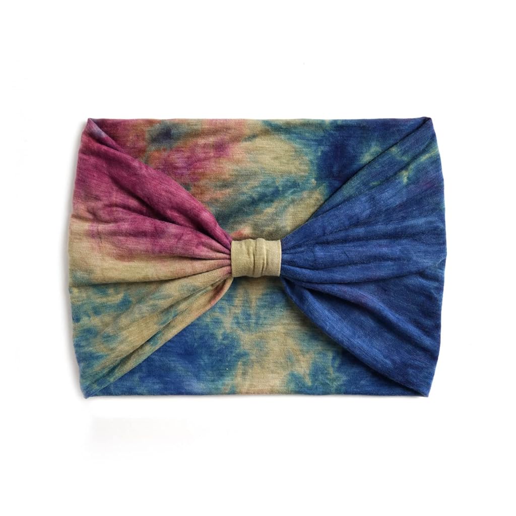 ZIBUYU® Headbands Cotton Stretch Tie Dye Headbands Elastic Yoga Hairband for Women Adults for Yoga, Outdoor Exercise Running