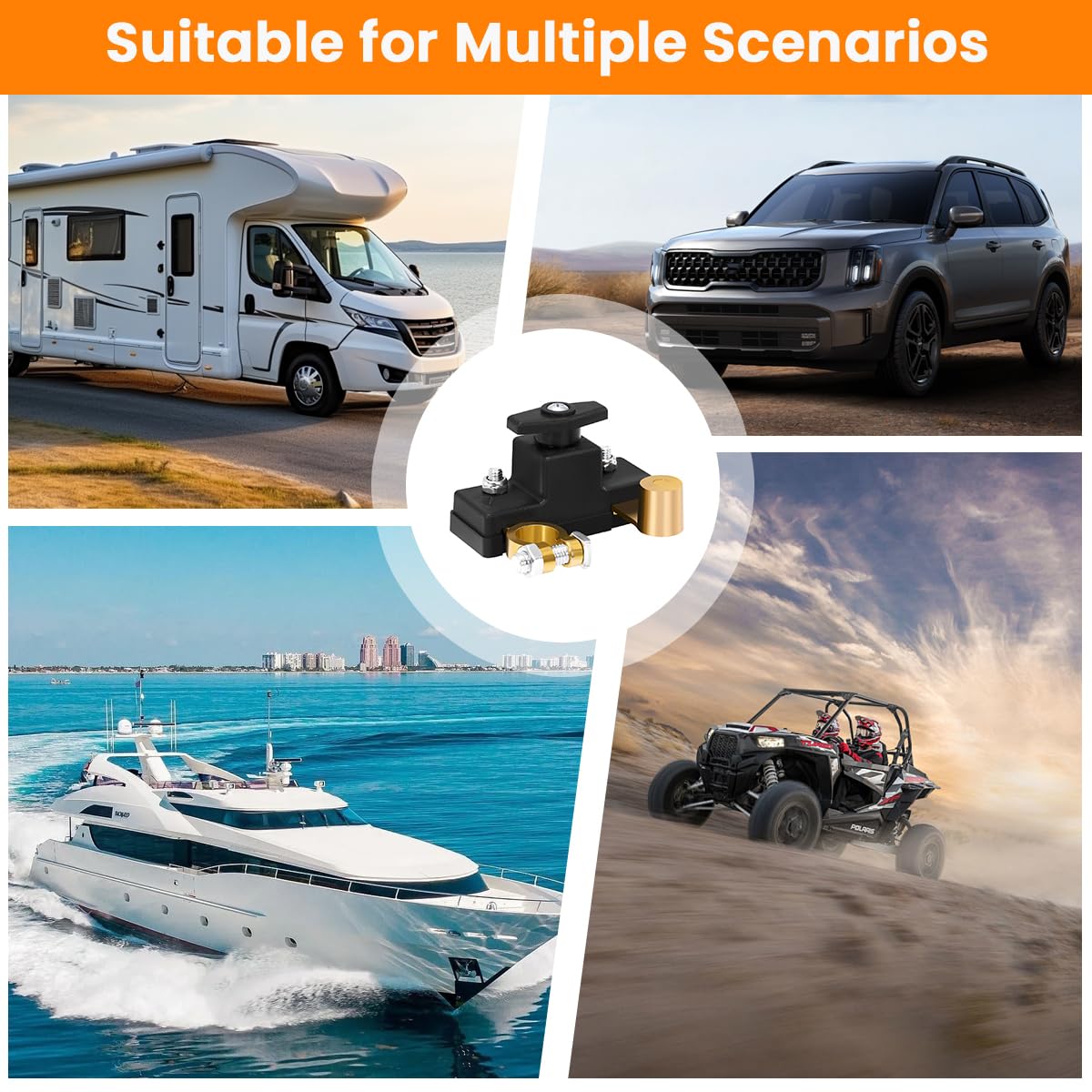 STHIRA Car Battery Disconnect Switch for 12V 24V Batteries including Cars Trucks RVs and Boats