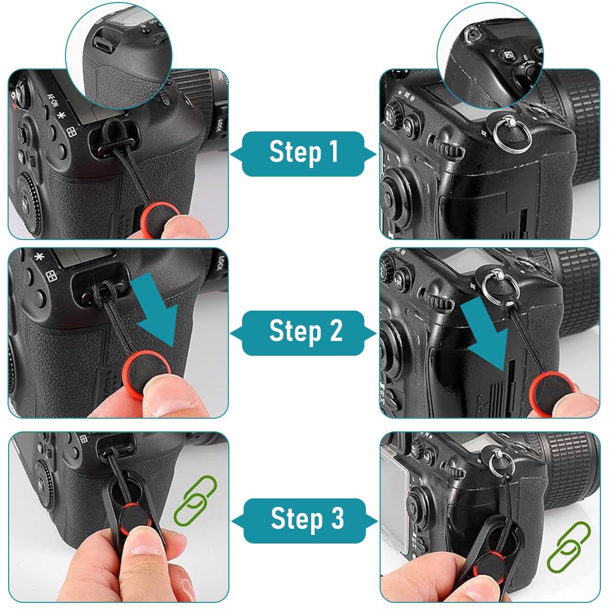 ZORBES Camera Wrist Strap for Mirrorless and Instant Cameras featuring Quick Release Rope 34cm Nylon Braided Design