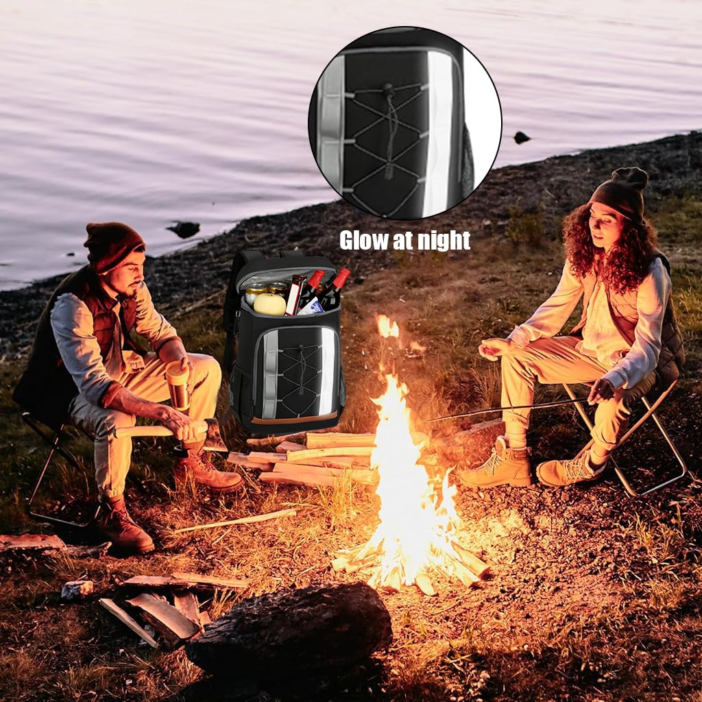 GUSTAVE Backpack Cooler 32L for Camping with Dual Zipper and Waterproof Insulated Design