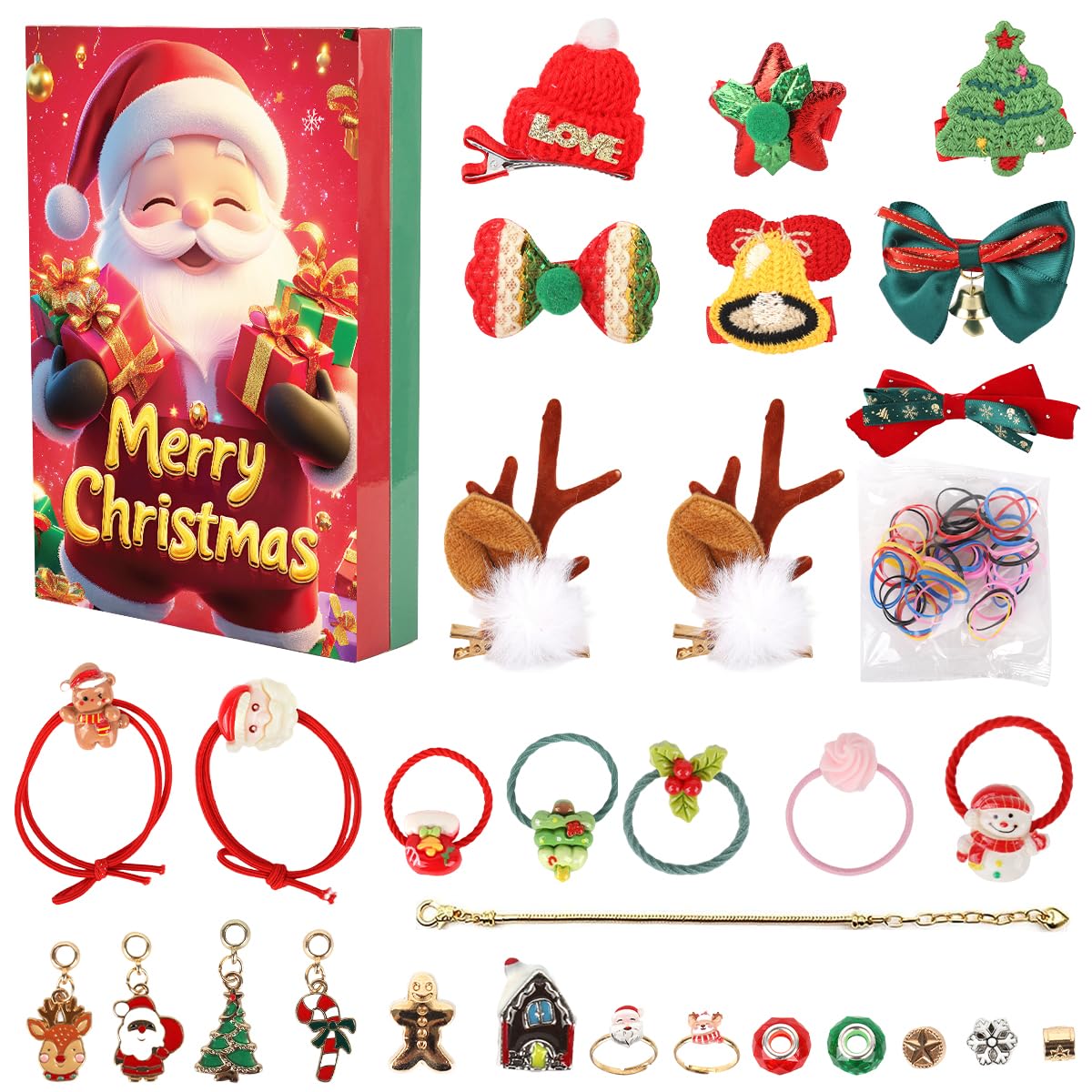 SANNIDHI Christmas Advent Calendar 2025 with 24 Compartments for Girls | Jewelry and Hair Accessories Countdown Gift