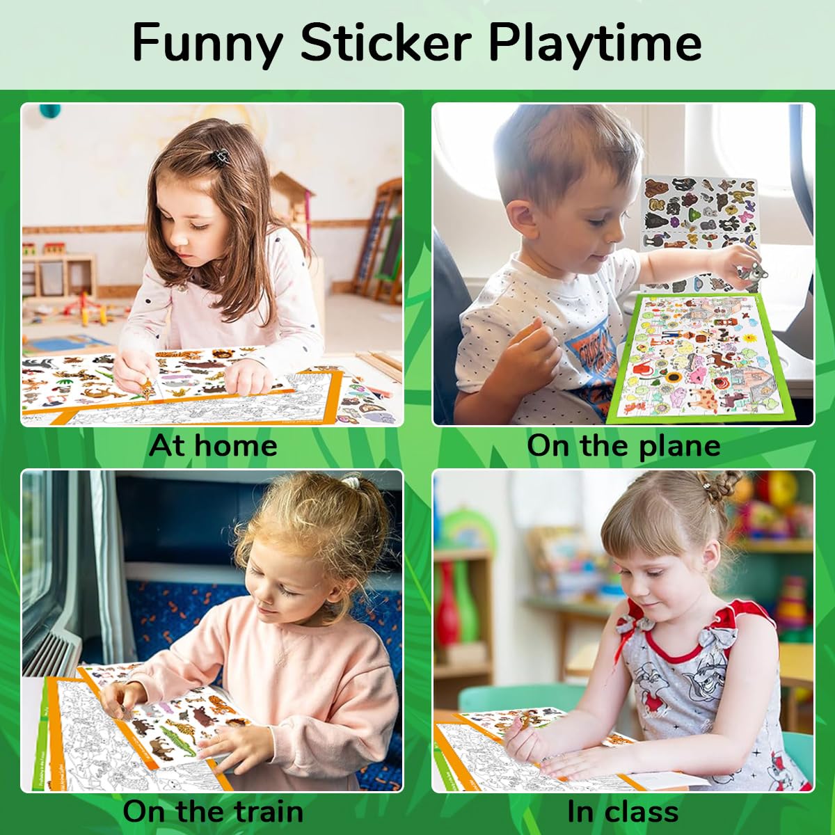 PATPAT Cartoon Jungle Animal Sticker Book for Kids with Seek and Find Pages | Educational Fun