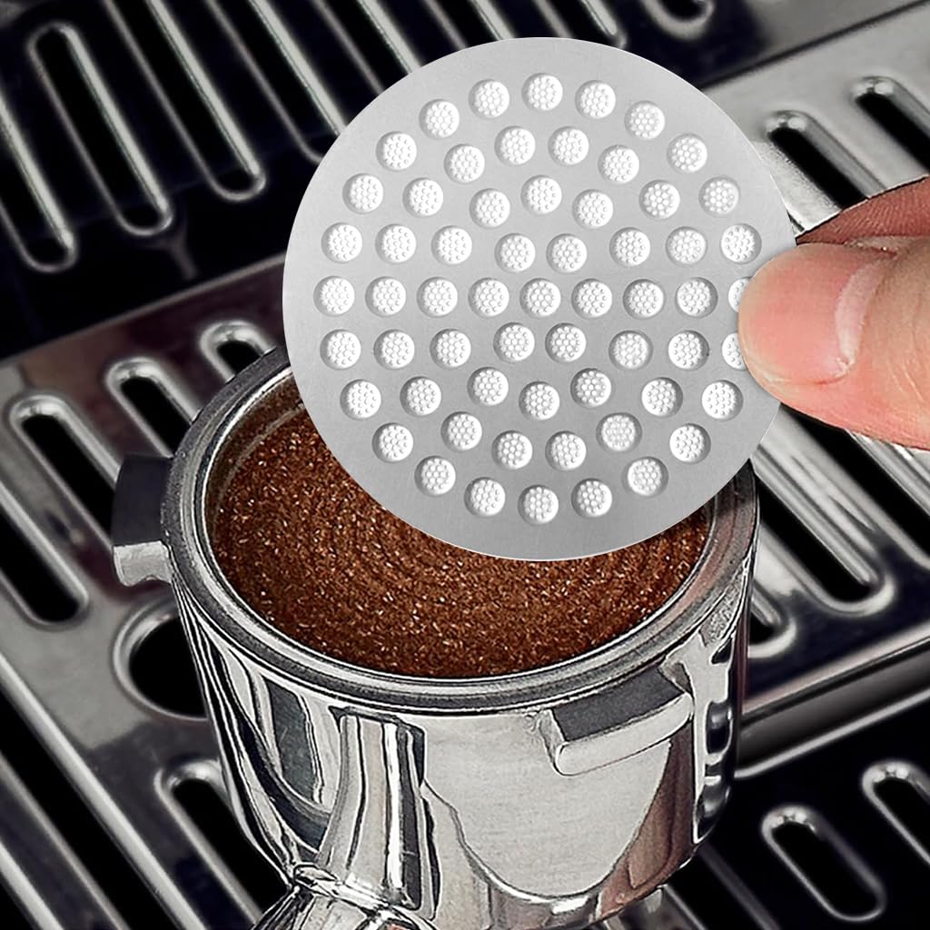 Supvox Espresso Puck Screen 51mm for Even Extraction with 0.8mm Fine Mesh | 304 Stainless Steel