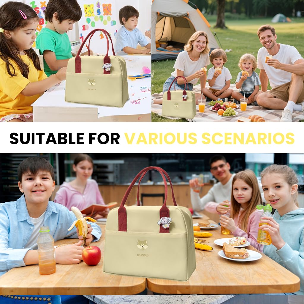 Zibuyu Lunch Bag for School and Office with 6L Insulated Waterproof Oxford Cloth | Foldable Design