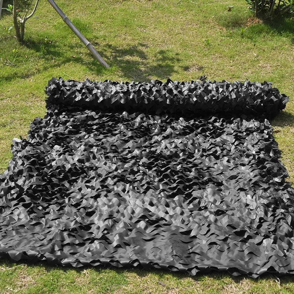 Optifit Camo Netting for Hunting and Outdoor Concealment featuring 1.5×3 m Size & Breathable Polyester Black Cover