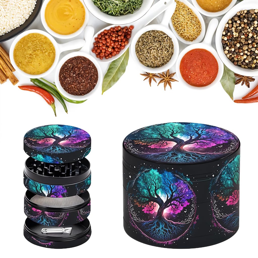 ZIBUYU Crusher for Weed featuring Precision Teeth 4 Layer Zinc Alloy Build | Tree of Life Design