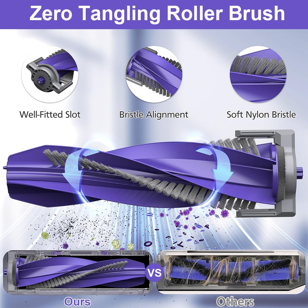 HASTHIP Replenishment Kit for Narwal Freo X Plus with Zero Tangling Silent Roller Brush | 2 Pcs