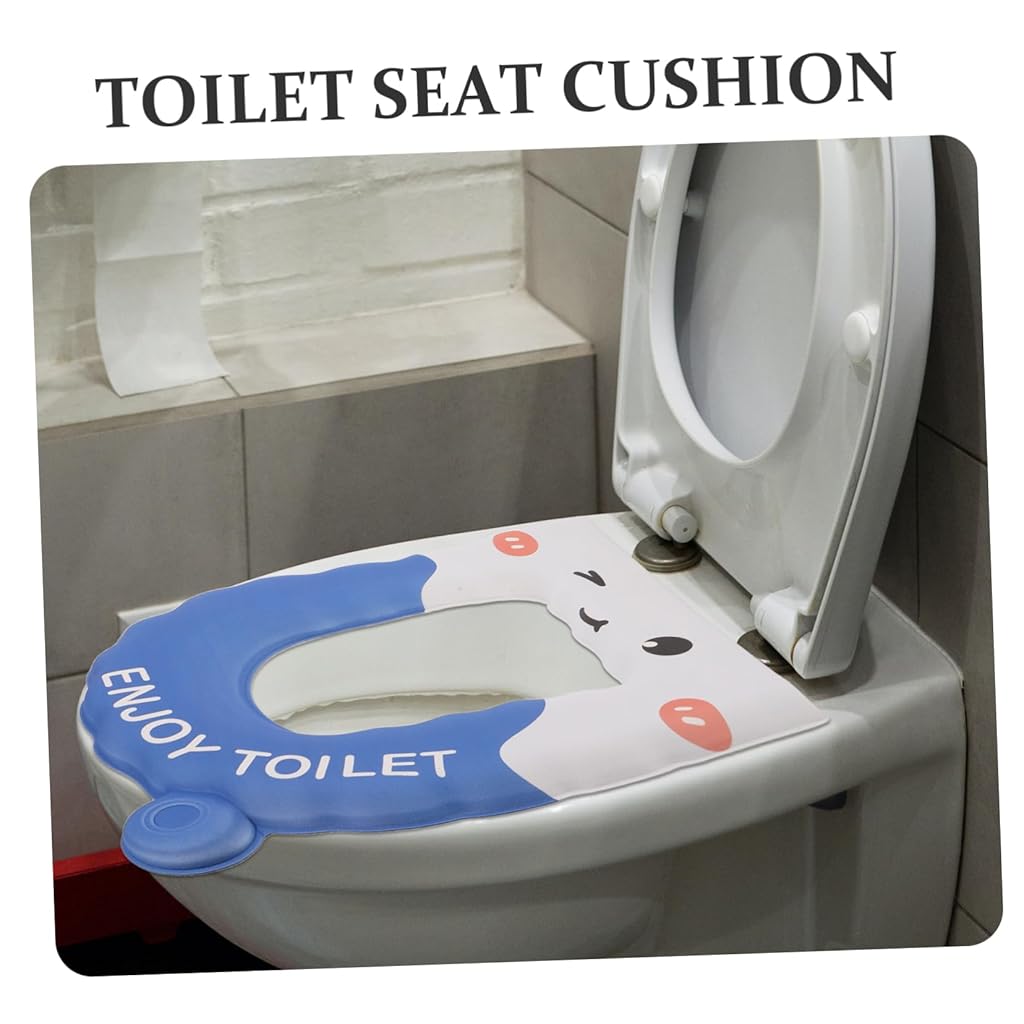 HASTHIP® Toilet Seat Cover Pad Padded Waterproof EVA Toilet Seat Cover Pad Fashion Cartoon Toilet Cushion Pad with Lifting Handle, All Season Use
