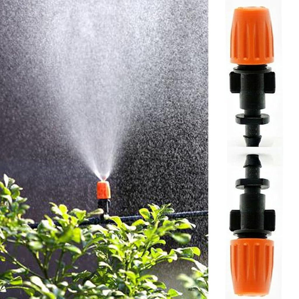HASTHIP® 20Pcs Garden Sprinkler Mist Spray Nozzles, Universal Drip Irrigation System Misters, Slow Watering Spray Nozzles for Lawn, Greenhouse & Plant Cooling