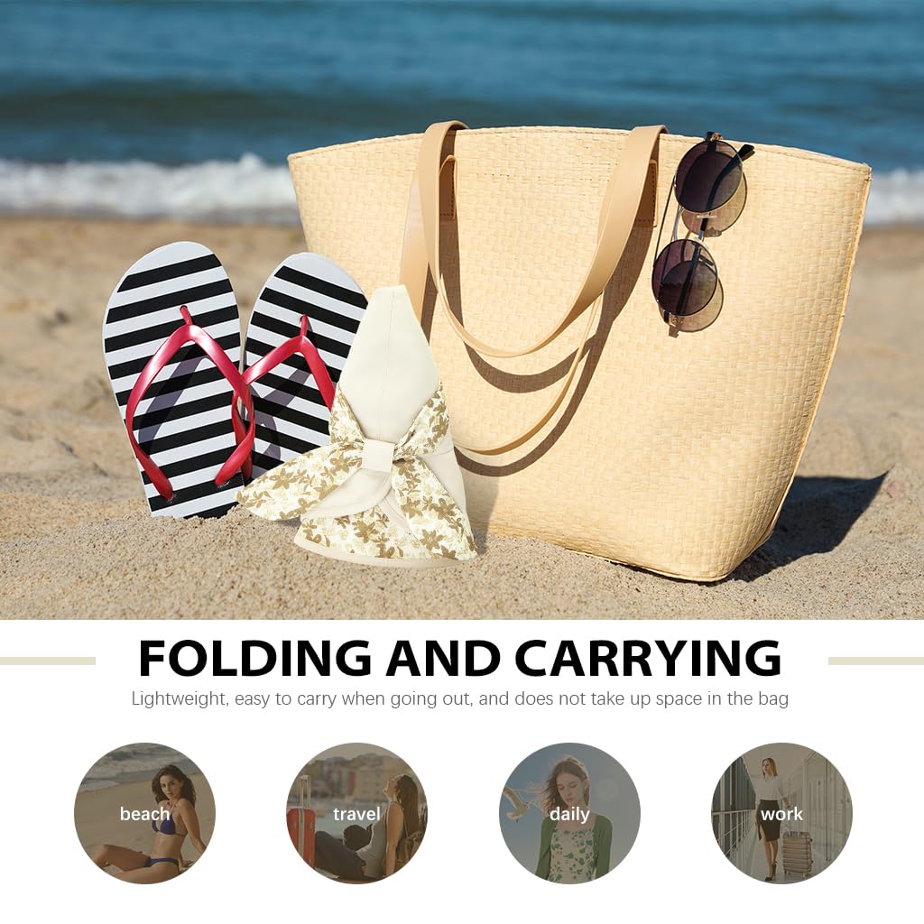 SANNIDHI Sun Hat for Women with 360° Wide Brim Protection for Beach and Outdoor Travel Beige