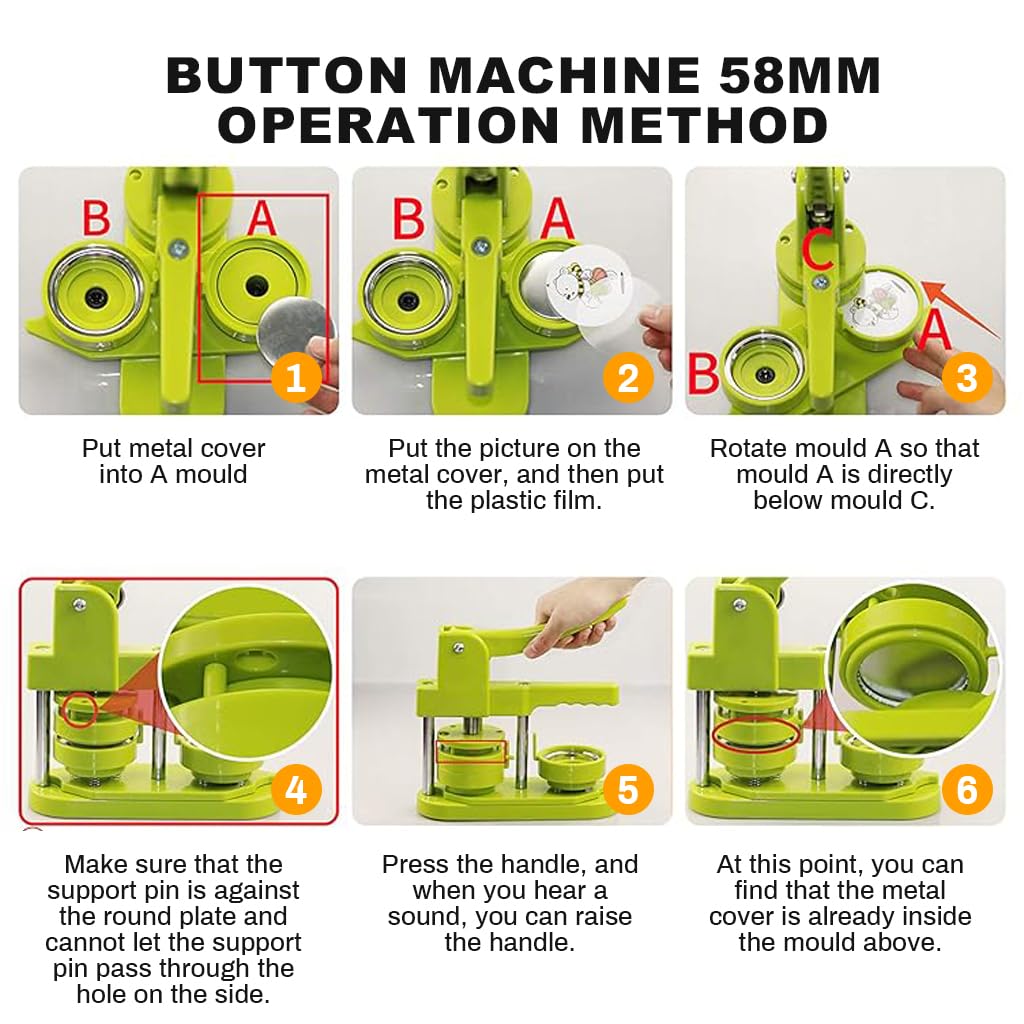 HASTHIP Badge Making Machine 58mm for DIY Crafts with Circle Cutter & 100Pcs Kit | Ideal for Beginners