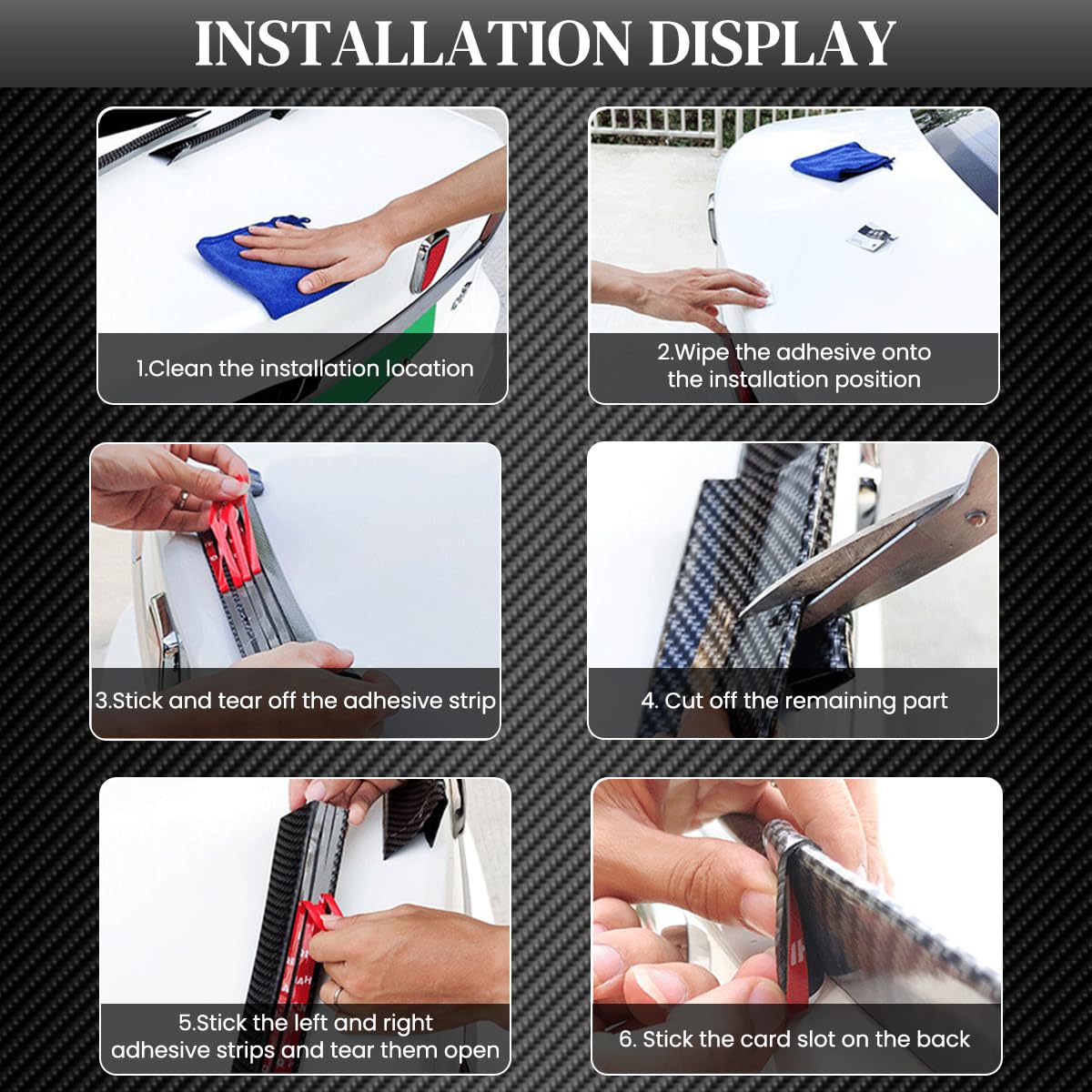 STHIRA Rear Spoiler for Car featuring 45° Tilt Aerodynamic Design and 1.38 m PVC Body | Universal Fit Carbon Fiber Black Extension