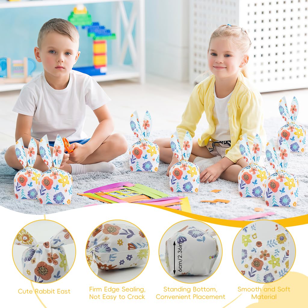 ZIBUYU Gift Bags for Christmas and Birthday Wrapping with Tie Up Closures 50pcs 14x23cm EVA