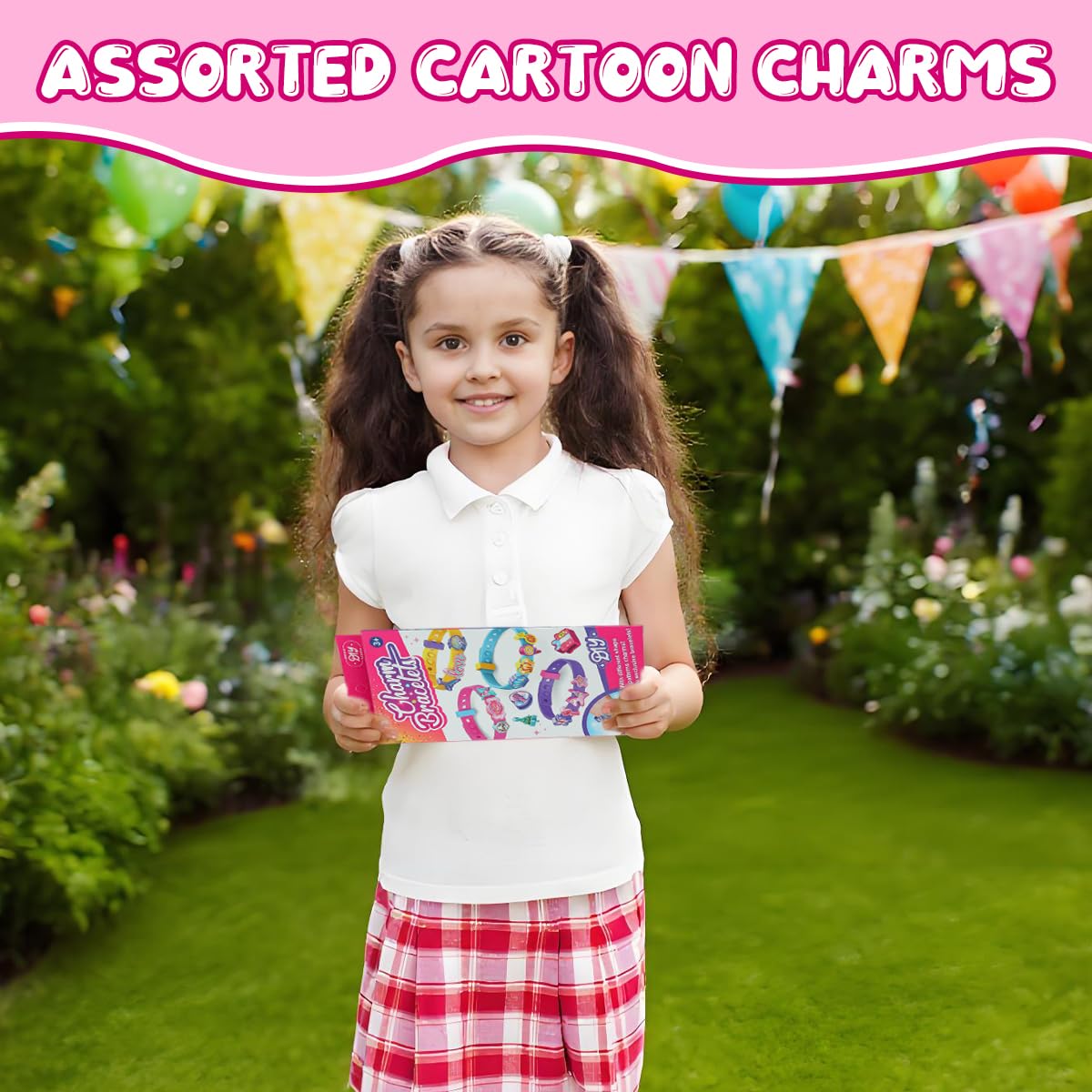 PATPAT Bracelet Making Set for Girls with 288 pcs Charms and 4 Silicone Straps | DIY Gift Kit