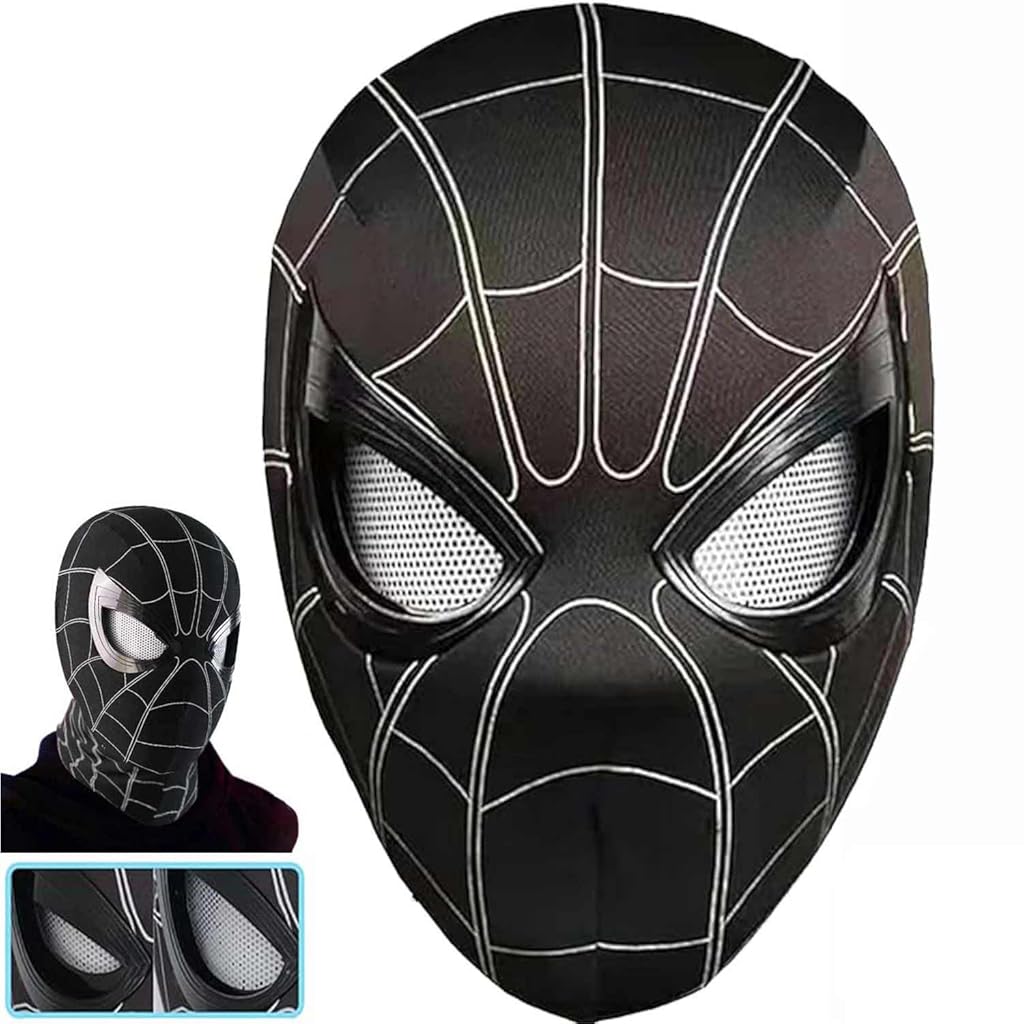 FANCYKU® Spider-man mask spider-man hood hero return PVC mask Marvel film and television peripheral cosplay party halloween props