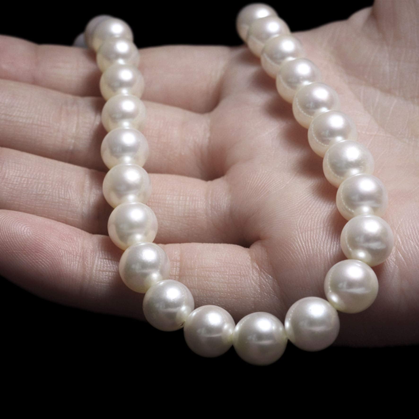 SANNIDHI  Pearl Necklace for Women Girls 3 Layer 59inch Long Choker Cream White Faux Pearls Strand Necklace Fashion Elegant Jewelry