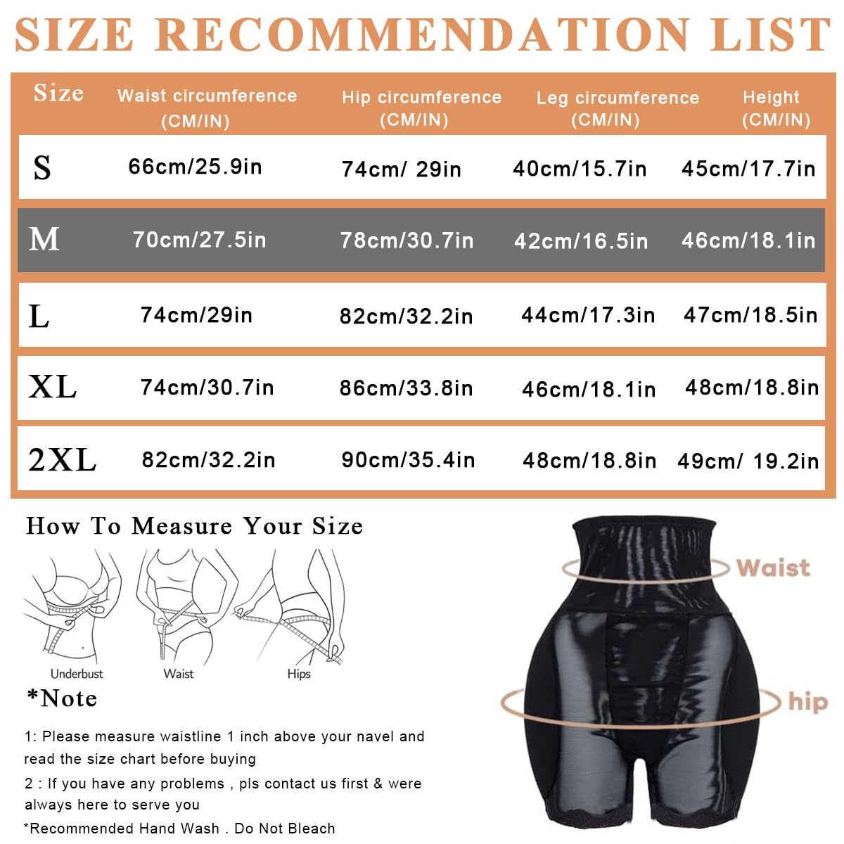 PALAY Hip Pads for Women with Dual Hip Inserts and Dacron Fabric | 3 PCS Black Shapewear