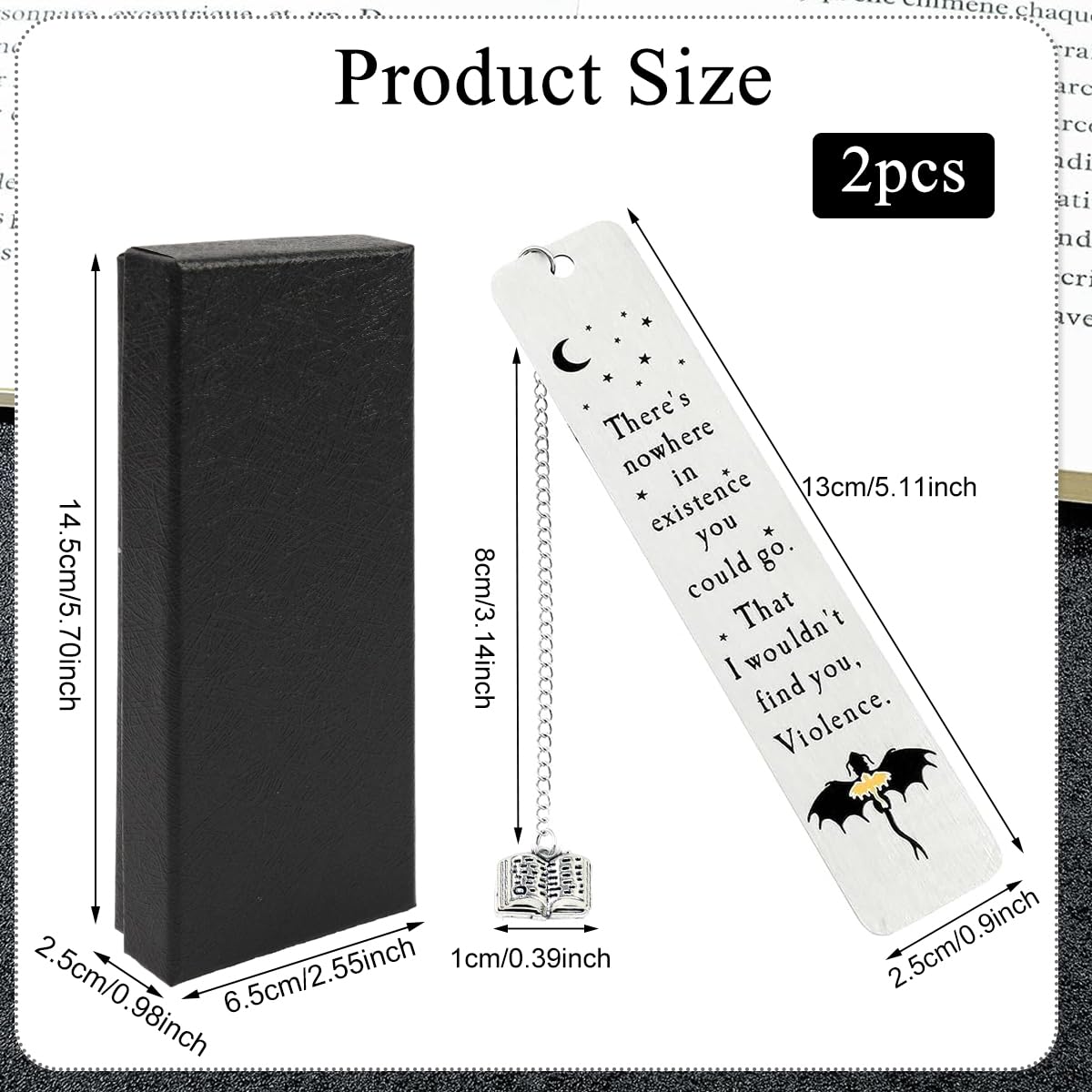 Climberty Fourth Wing Bookmark with Flying Dragon Design and Tassel Stainless Steel Gift