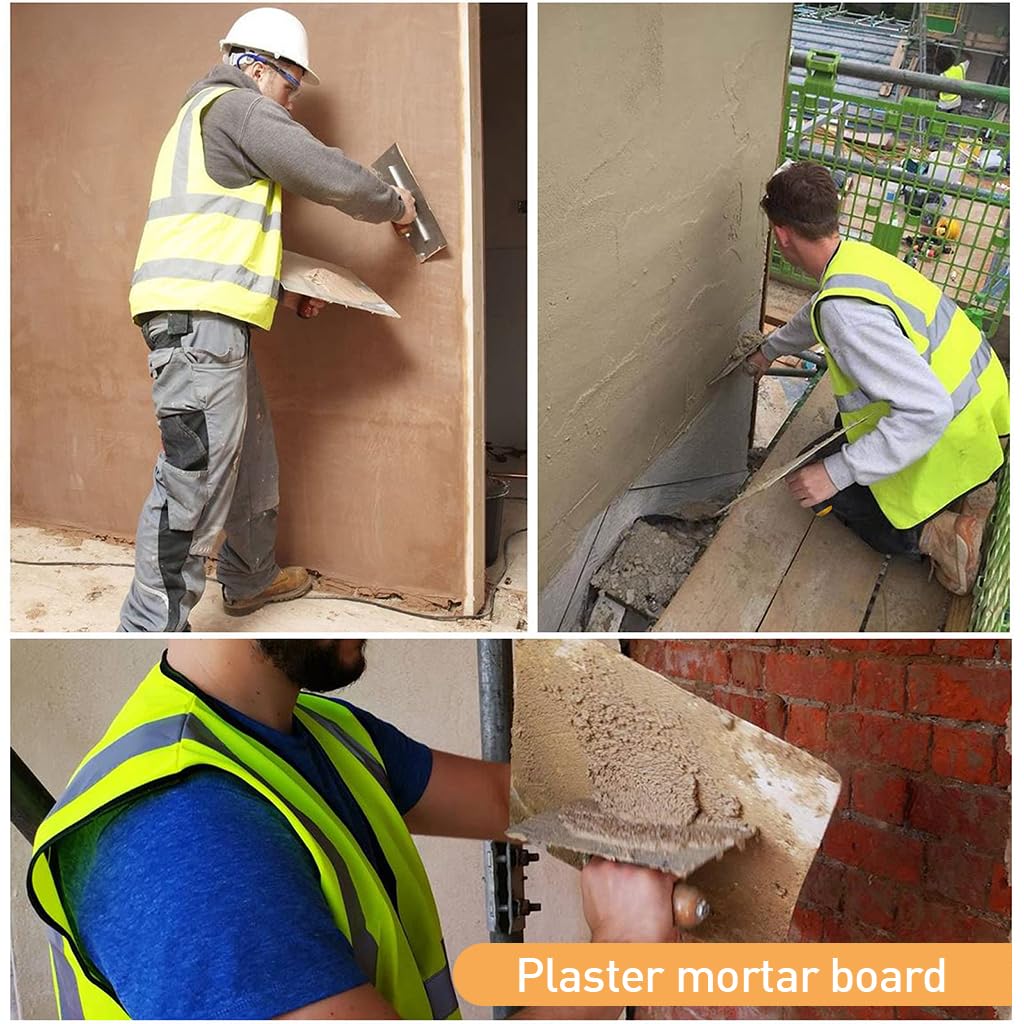 Serplex Aluminium Plastering Hawk for Holding Plaster featuring Rubberized Handle 11.8 x 11.8 in Grooved Surface