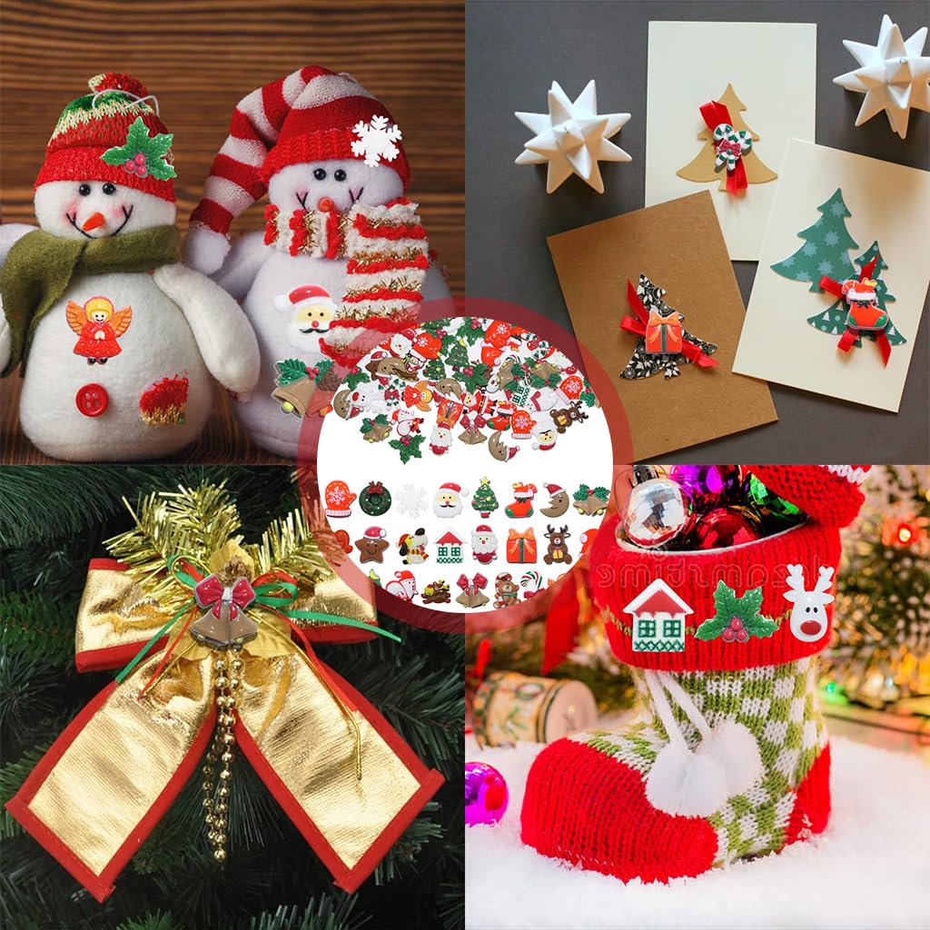Venzina Christmas Resin Charms for Home Decor featuring 100 Mini Flatback Ornaments | DIY Crafts