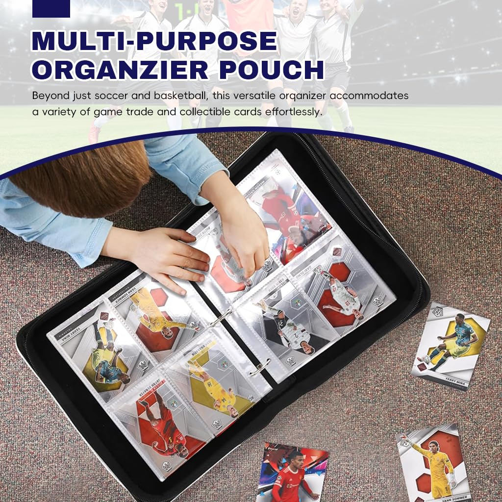 PATPAT Soccer Cards Binder for Collectors with 400 Pockets Zipper Closure and PU Cover | Waterproof Storage Organizer