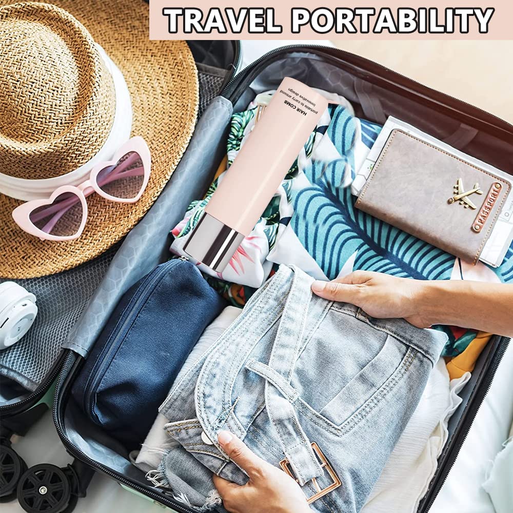 MAYCREATE Mini Hair Brush for Travel with Retractable Design and 155×14mm Pocket Size | Silicone Massage Tips for Women and Girls