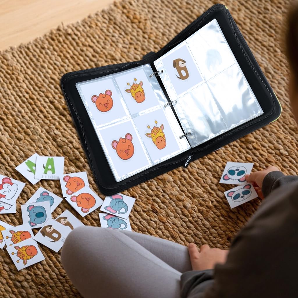 PATPAT Trading Card Binder for Game Cards with 400 Slots and 50 Sleeves | Waterproof PU Cover