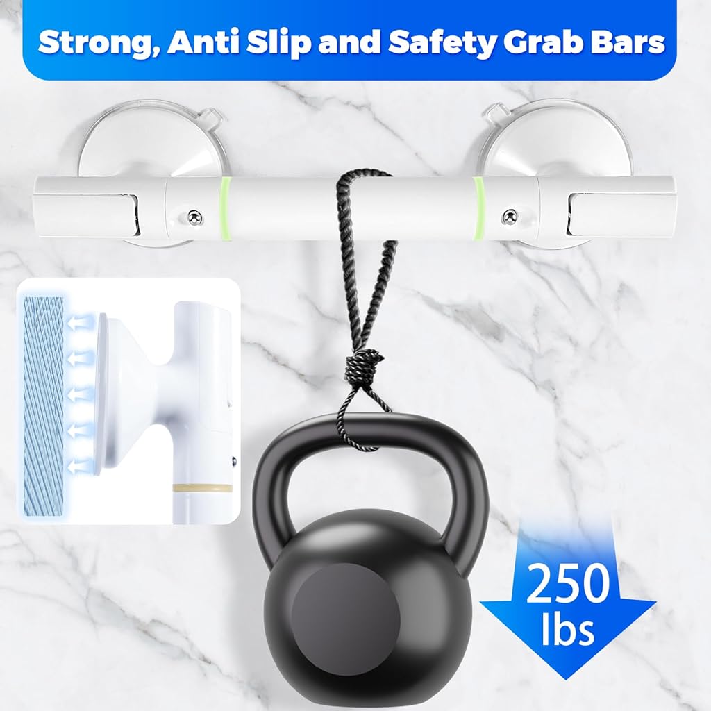 HANNEA® Heavy Duty Suction handrail for Bathtub and Shower