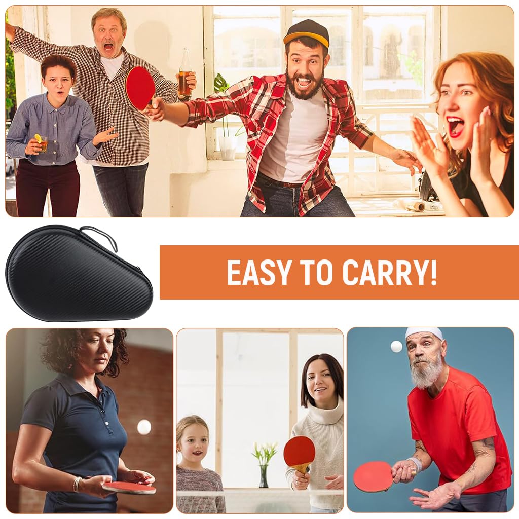 Proberos Ping Pong Racket Bag for 2 Paddles and 2 Balls 28x18cm | Hard Shell Waterproof EVA Case